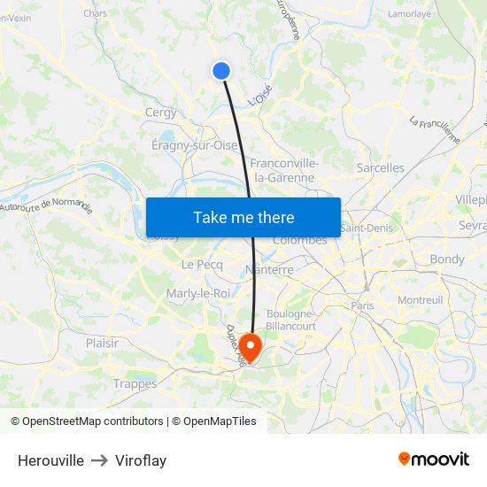 Herouville to Viroflay map