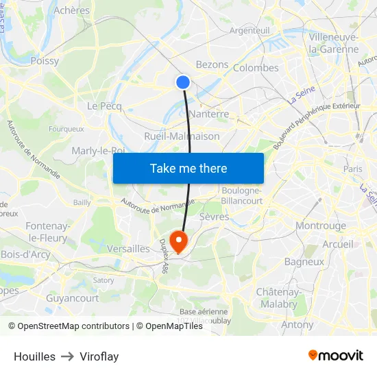 Houilles to Viroflay map