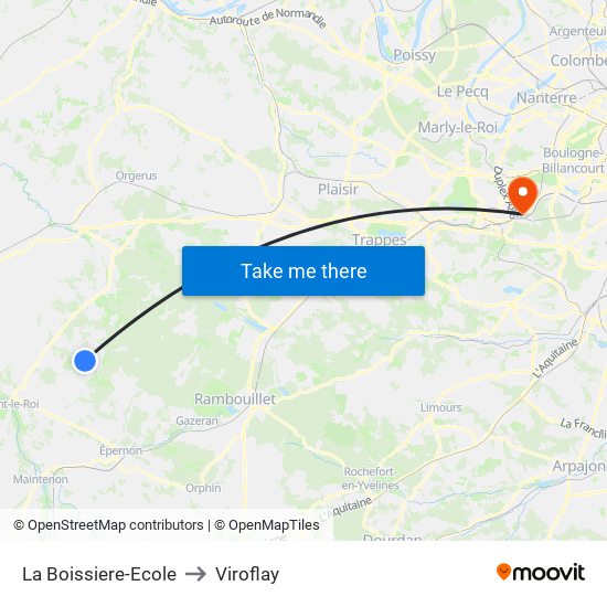 La Boissiere-Ecole to Viroflay map