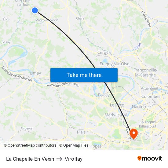 La Chapelle-En-Vexin to Viroflay map