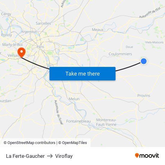 La Ferte-Gaucher to Viroflay map