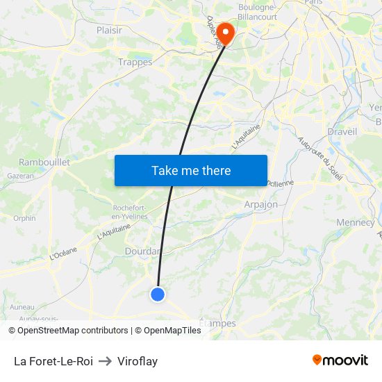 La Foret-Le-Roi to Viroflay map