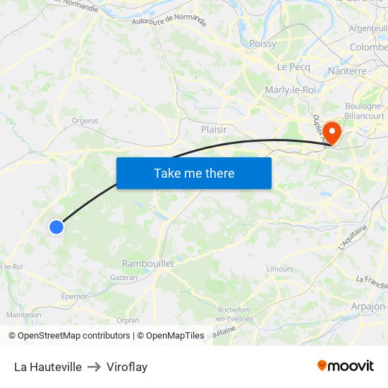 La Hauteville to Viroflay map