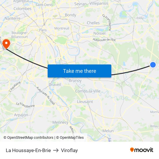 La Houssaye-En-Brie to Viroflay map