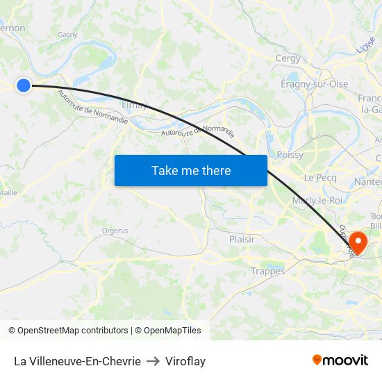 La Villeneuve-En-Chevrie to Viroflay map
