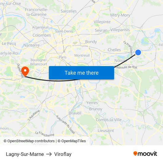 Lagny-Sur-Marne to Viroflay map