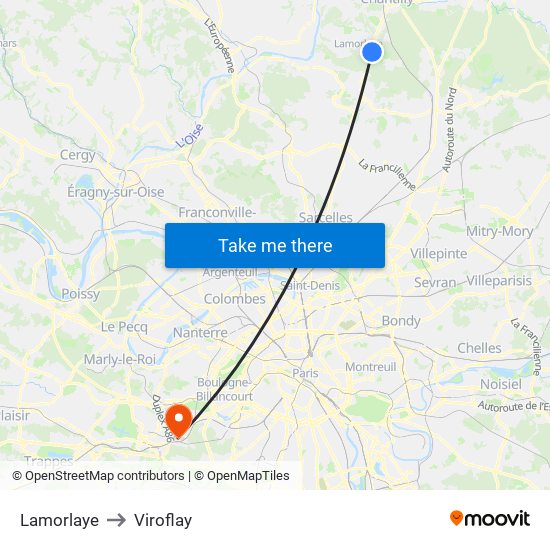 Lamorlaye to Viroflay map