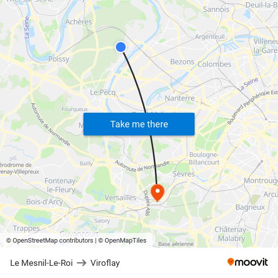 Le Mesnil-Le-Roi to Viroflay map