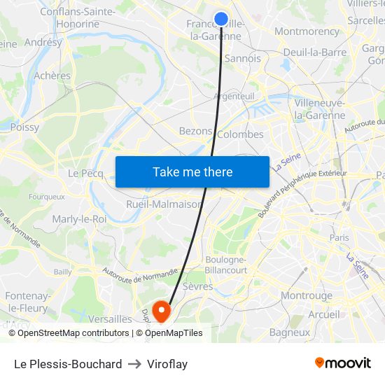 Le Plessis-Bouchard to Viroflay map