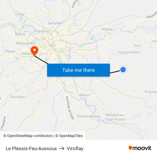 Le Plessis-Feu-Aussoux to Viroflay map