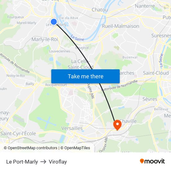 Le Port-Marly to Viroflay map