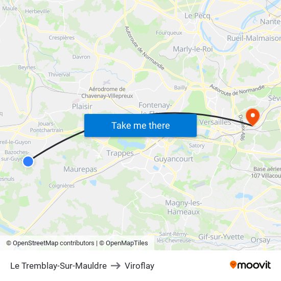 Le Tremblay-Sur-Mauldre to Viroflay map