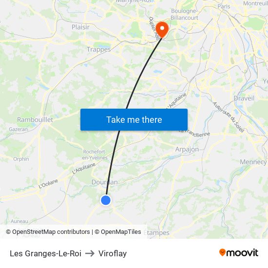 Les Granges-Le-Roi to Viroflay map