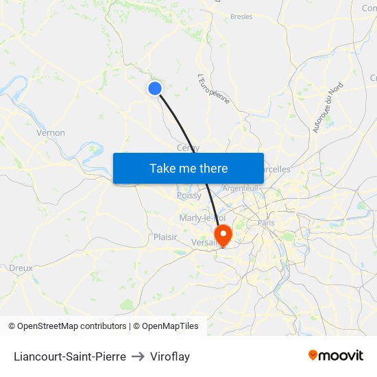 Liancourt-Saint-Pierre to Viroflay map