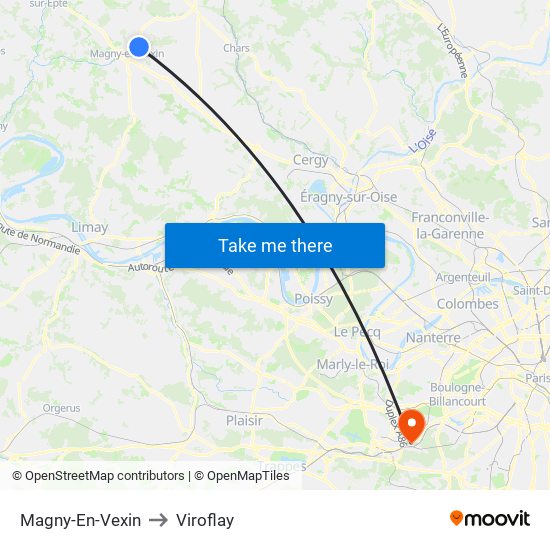 Magny-En-Vexin to Viroflay map