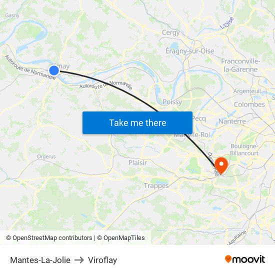 Mantes-La-Jolie to Viroflay map