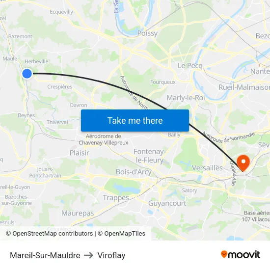 Mareil-Sur-Mauldre to Viroflay map
