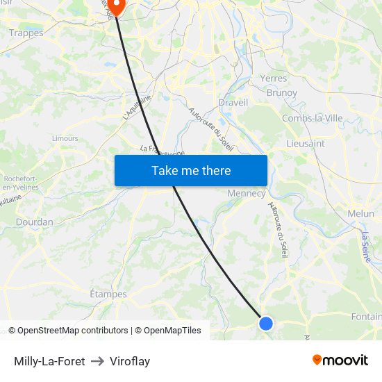 Milly-La-Foret to Viroflay map