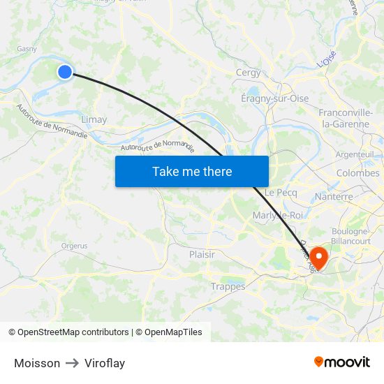 Moisson to Viroflay map