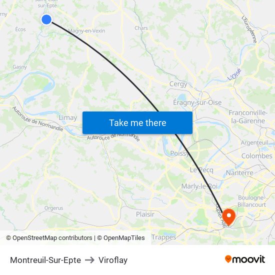 Montreuil-Sur-Epte to Viroflay map