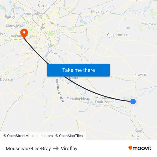 Mousseaux-Les-Bray to Viroflay map