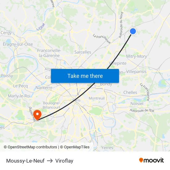 Moussy-Le-Neuf to Viroflay map