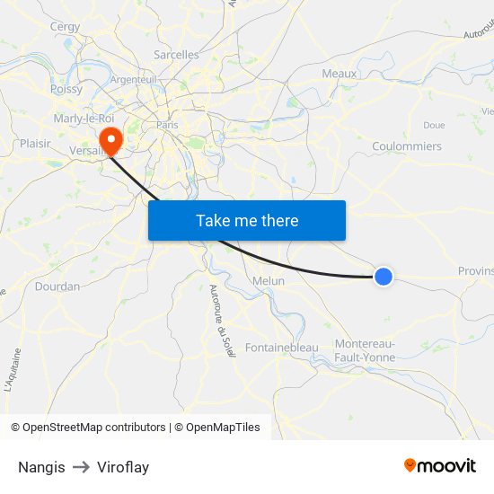 Nangis to Viroflay map