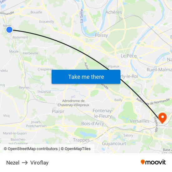 Nezel to Viroflay map