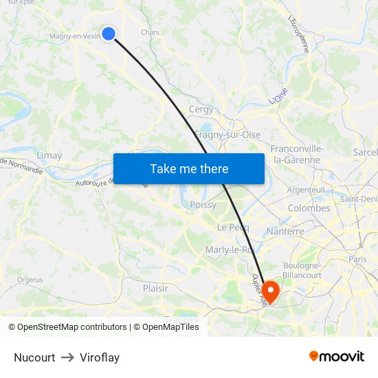 Nucourt to Viroflay map