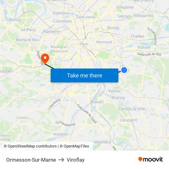 Ormesson-Sur-Marne to Viroflay map