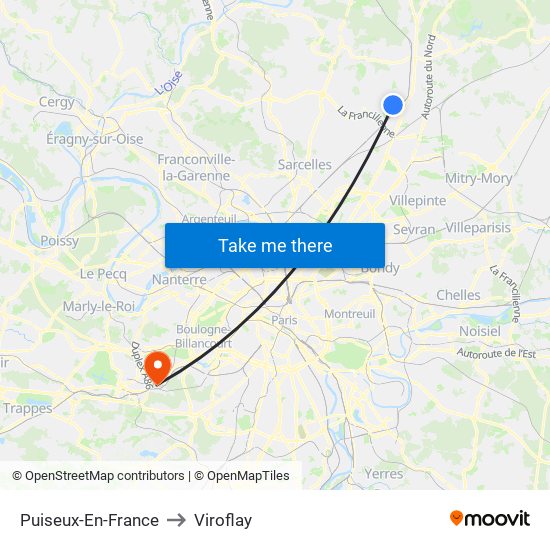 Puiseux-En-France to Viroflay map