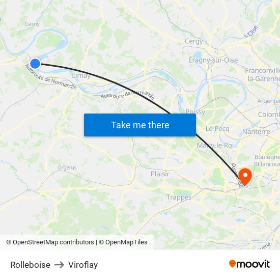 Rolleboise to Viroflay map