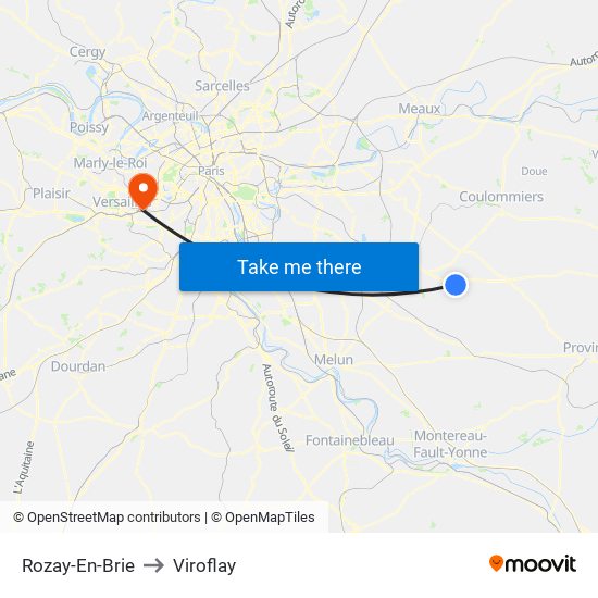 Rozay-En-Brie to Viroflay map