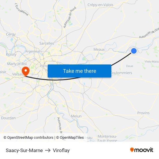 Saacy-Sur-Marne to Viroflay map