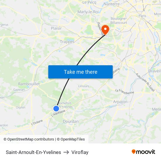 Saint-Arnoult-En-Yvelines to Viroflay map