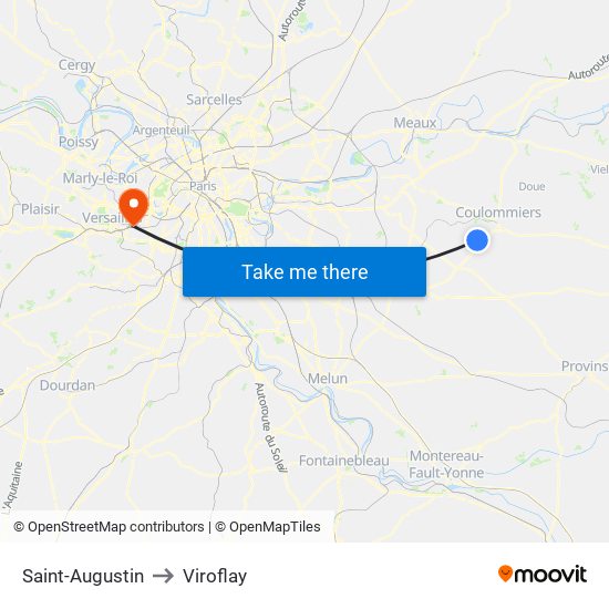 Saint-Augustin to Viroflay map