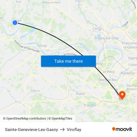 Sainte-Genevieve-Les-Gasny to Viroflay map