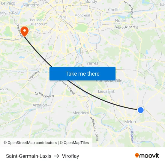 Saint-Germain-Laxis to Viroflay map