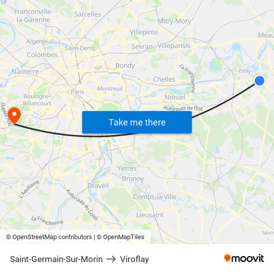 Saint-Germain-Sur-Morin to Viroflay map