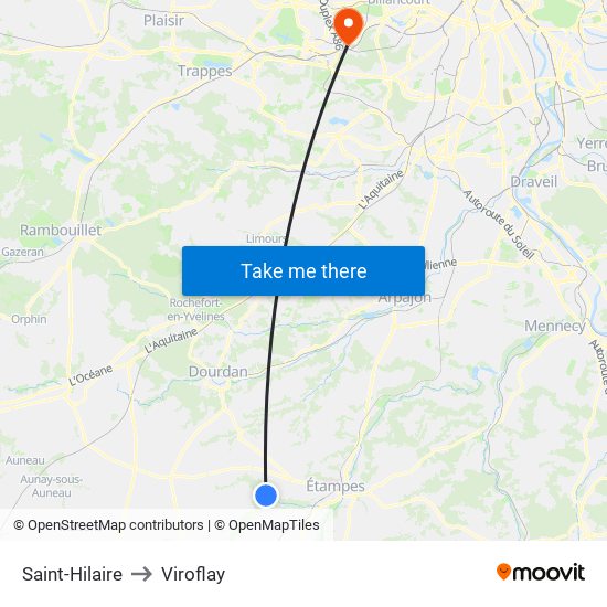 Saint-Hilaire to Viroflay map