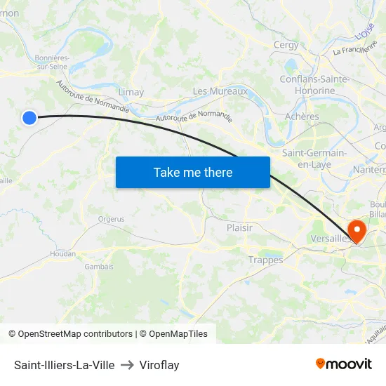 Saint-Illiers-La-Ville to Viroflay map