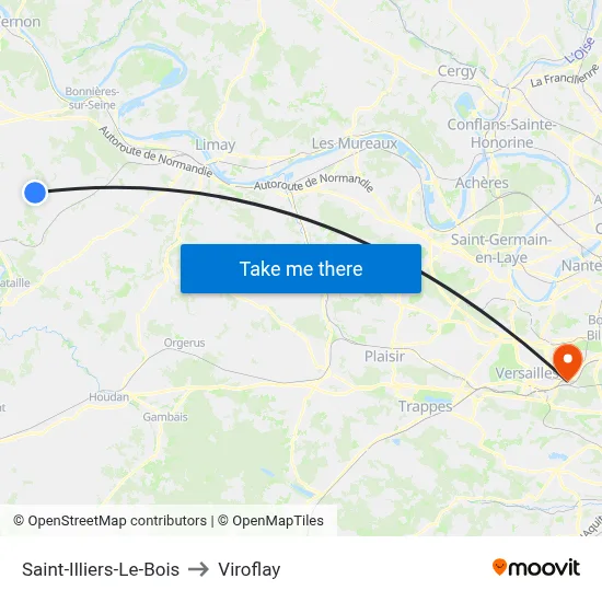 Saint-Illiers-Le-Bois to Viroflay map
