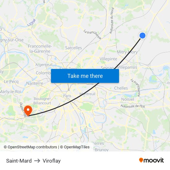 Saint-Mard to Viroflay map