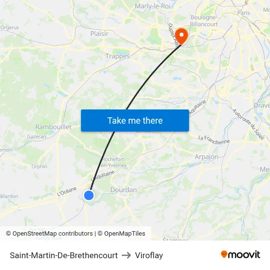 Saint-Martin-De-Brethencourt to Viroflay map