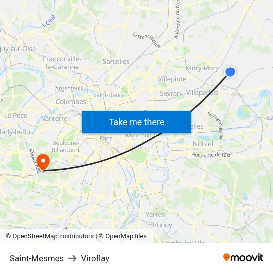 Saint-Mesmes to Viroflay map