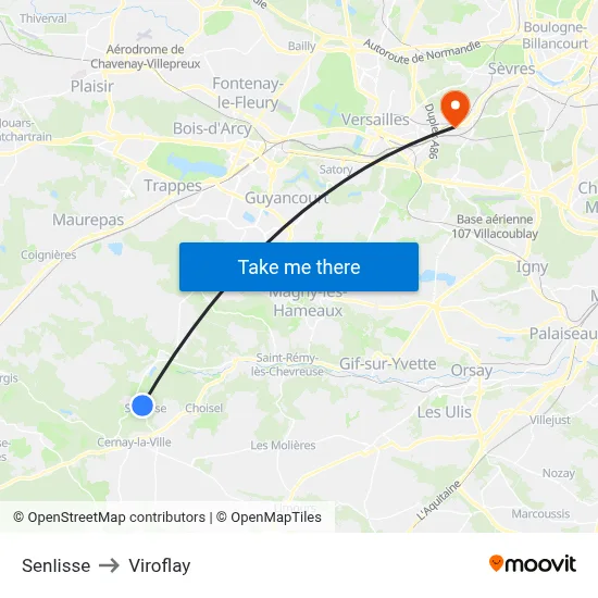 Senlisse to Viroflay map
