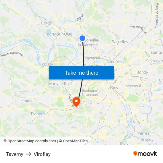 Taverny to Viroflay map