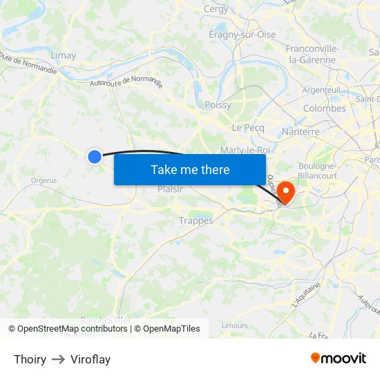 Thoiry to Viroflay map