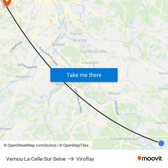 Vernou-La-Celle-Sur-Seine to Viroflay map