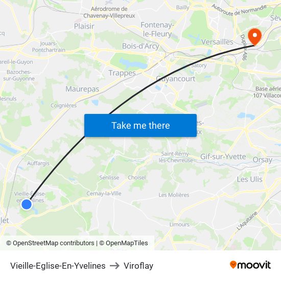 Vieille-Eglise-En-Yvelines to Viroflay map